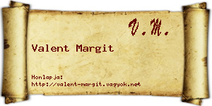 Valent Margit névjegykártya